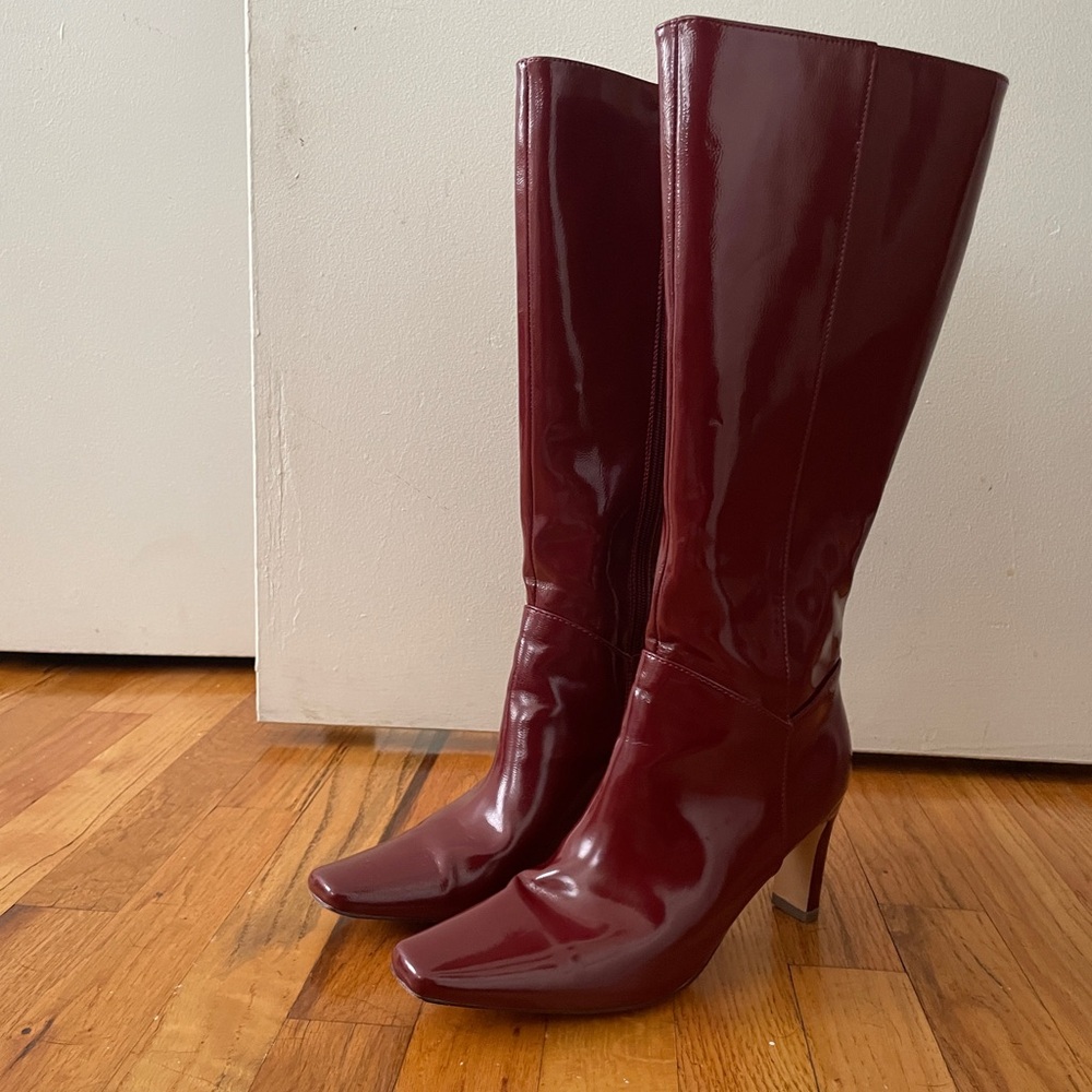 New Burgundy Knee-High Boots